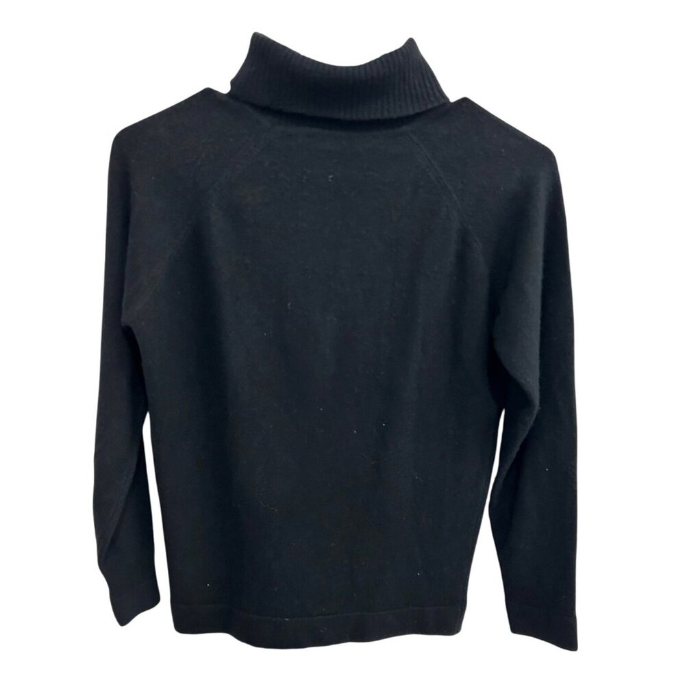 Black Turtleneck Sweater Womens Size S Soft Knit Pullover Long Sleeve